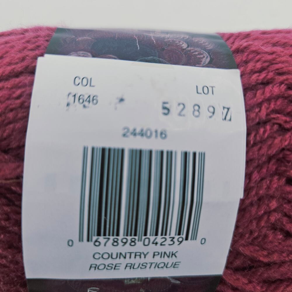 Lot of 2 Patons Decor yarn worsted weight blend 100g Green Country Pink - Picture 5 of 5